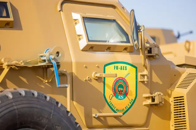 AES unified force military vehicle with 'FU-AES' decal