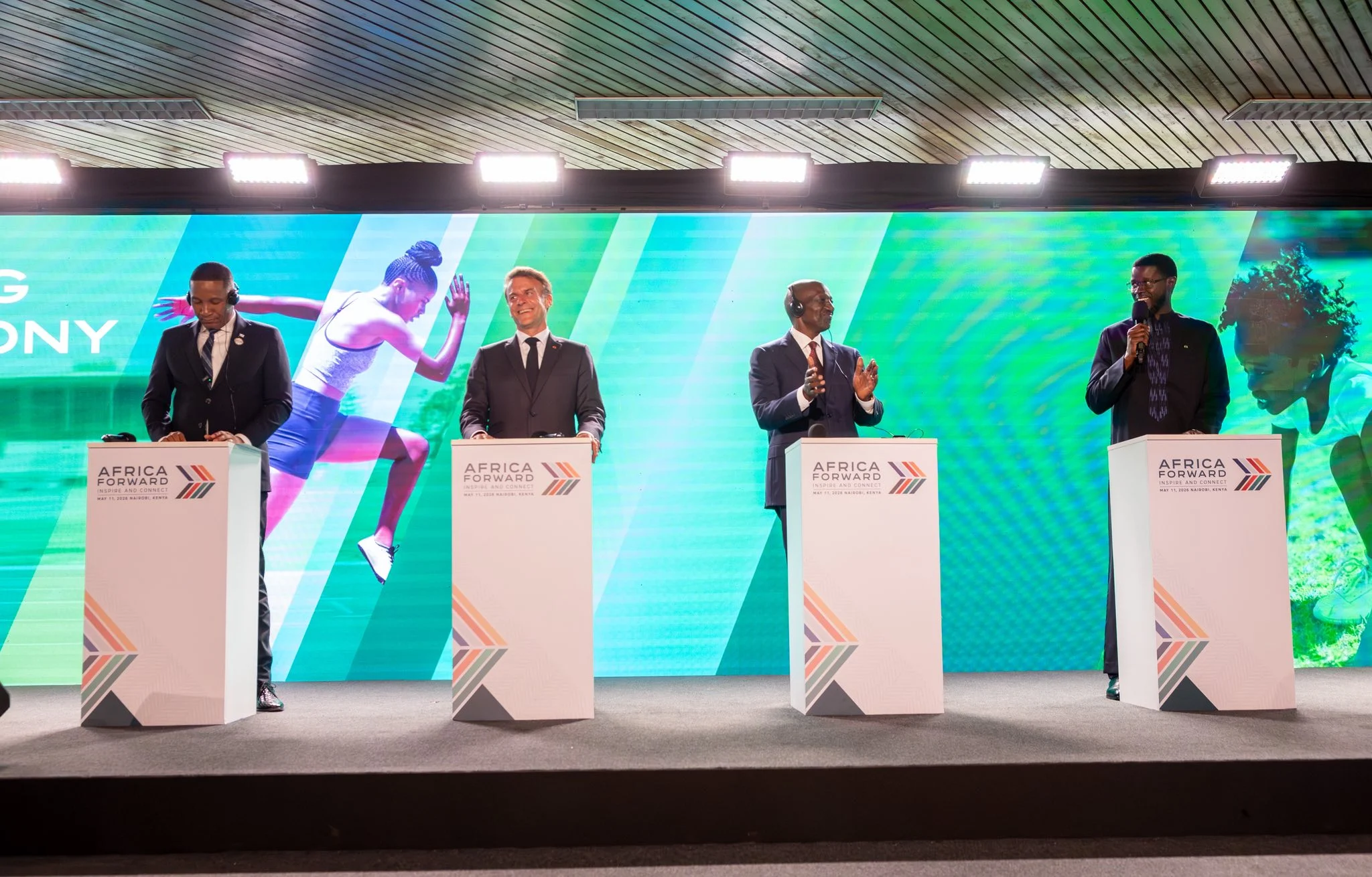 Diomaye Faye delivering a speech at the Africa Forward Summit in Nairobi