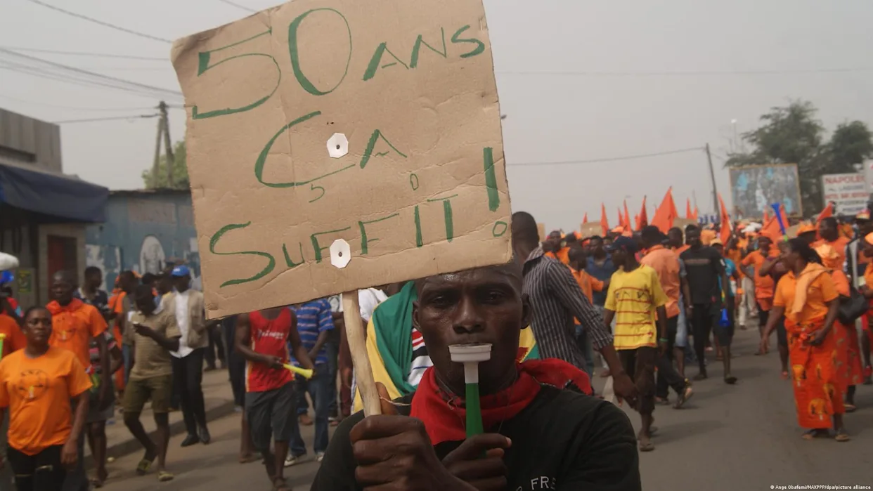 Historical image of protests in Lomé, Togo from 2017