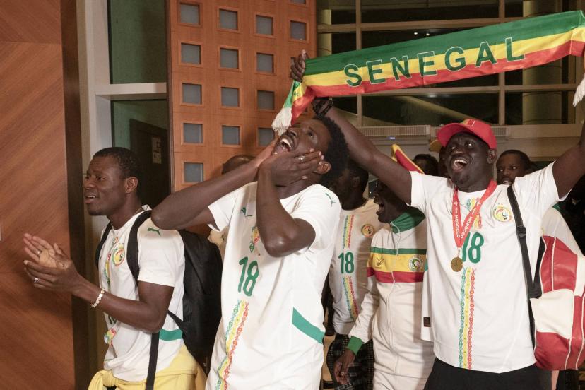 Senegalese supporters arriving at Ndiass International Airport
