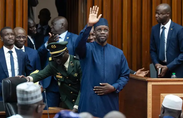 Ousmane Sonko addressing Parliament in Dakar, November 2025