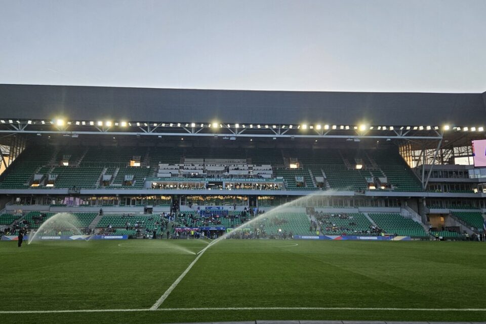 Inside Geoffroy-Guichard stadium, the historic home of AS Saint-Étienne