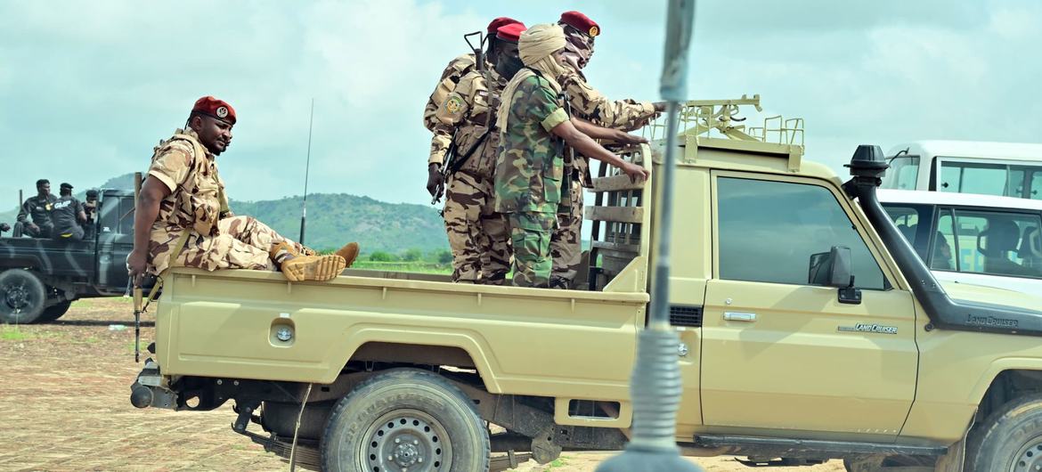 Security forces patrolling in Adré, Chad
