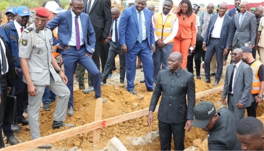 President Oligui Nguema visiting a construction site in Bikélé