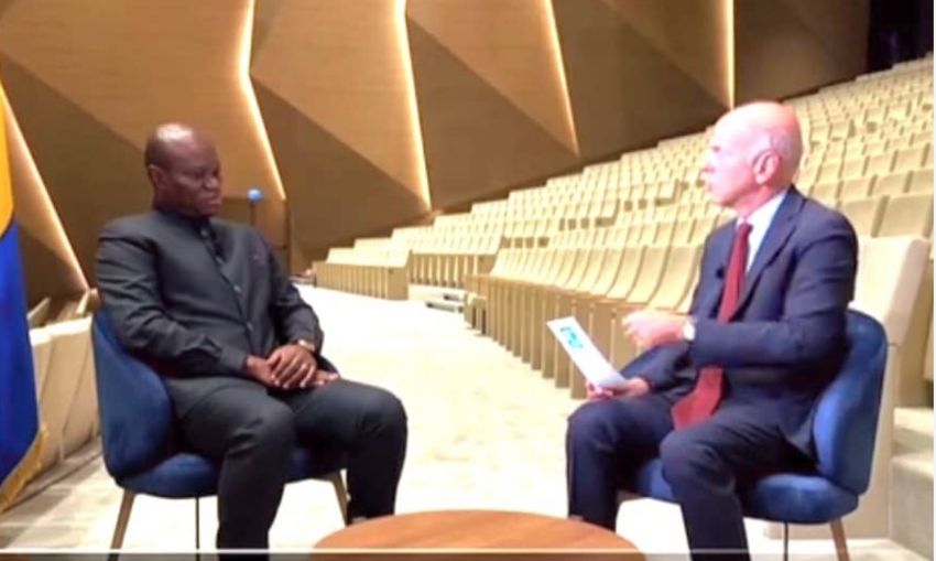 President Oligui Nguema during an interview at the Cité de la Démocratie in Libreville