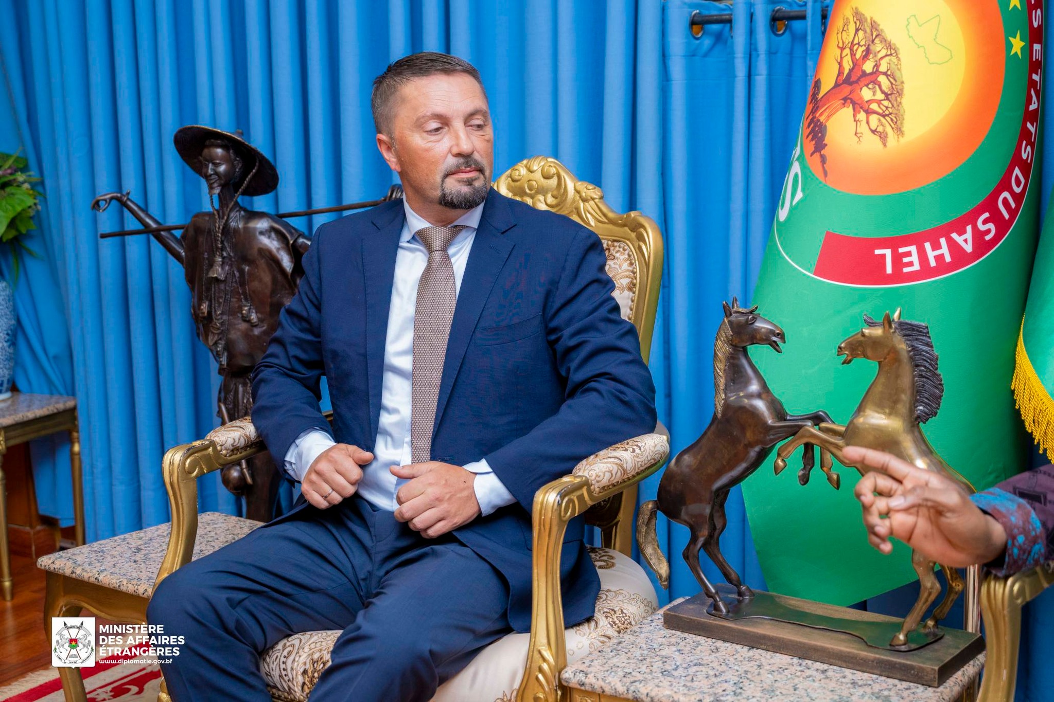 Slavenko Ristic, Serbian parliamentary leader and defense expert, during his working visit to Ouagadougou