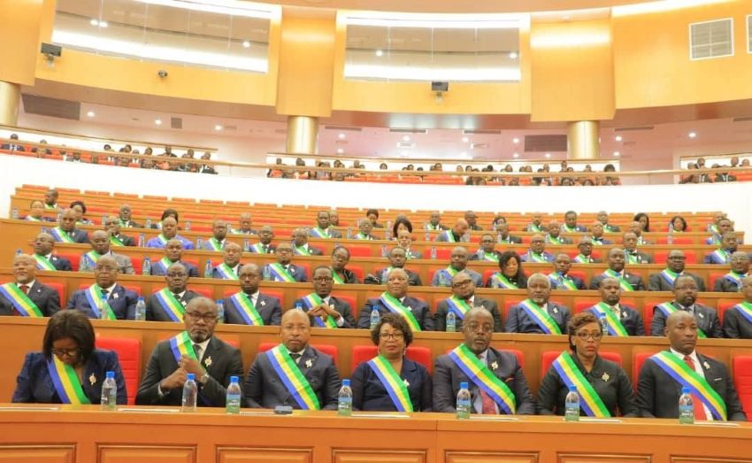 Gabonese deputies gathered at the national assembly