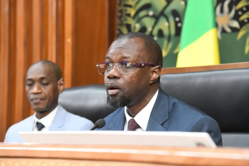 Ousmane Sonko addressing the National Assembly