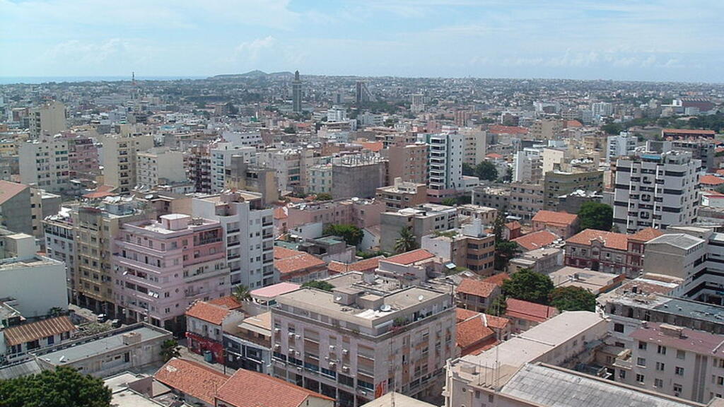 Aerial view of Dakar's Plateau district, the financial hub of Sénégal's capital.