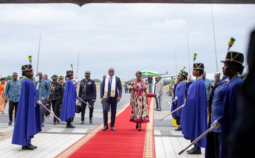 Gabonese President Oligui Nguema and spouse returning to Libreville