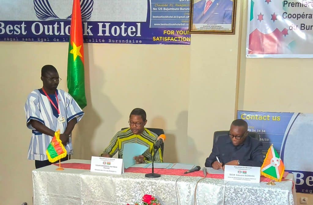 Burkina Faso and Burundi officials at the signing ceremony