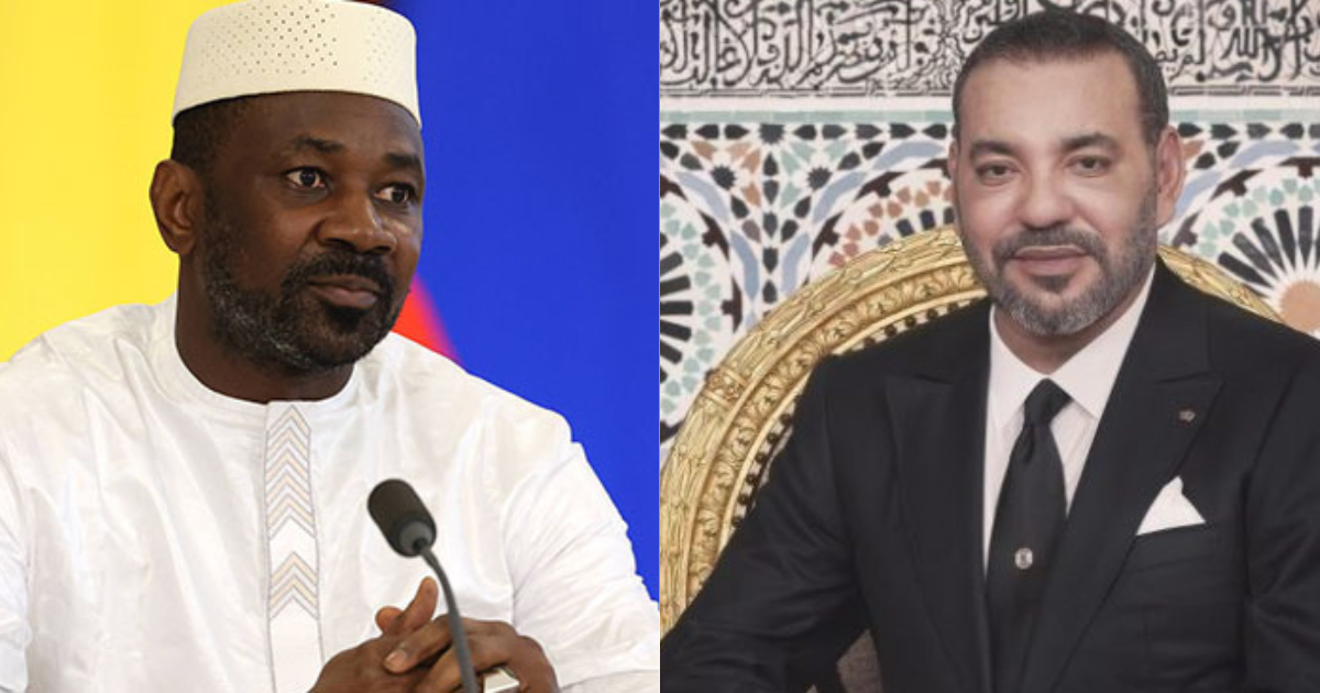 King Mohammed VI of Morocco and Malian President Assimi Goïta shaking hands